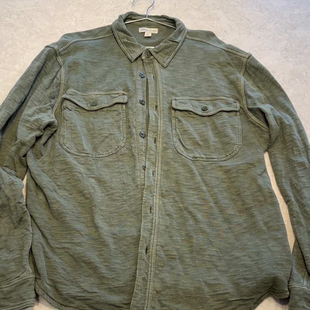 J. Crew Knit Goods Green Casual Button Down Shirt Men’s XL 100% Cotton